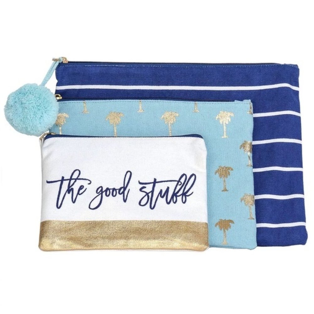 Make-up Bags Olive & Hill Canvas Trio Pouch 3 Pc